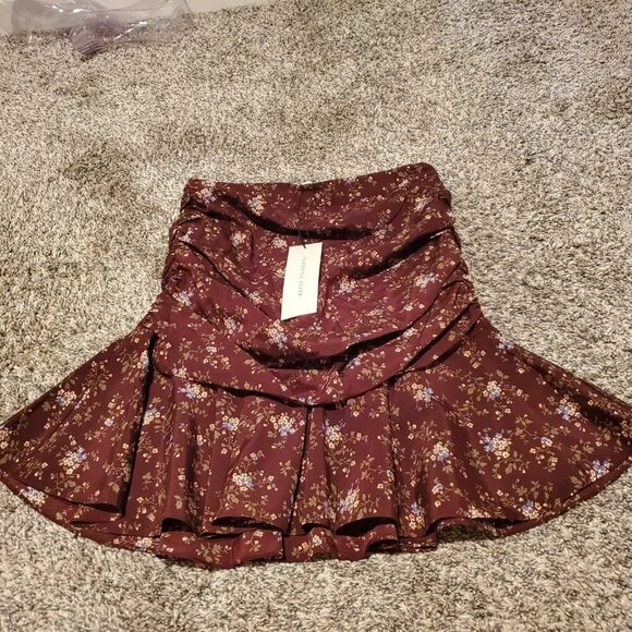 NWT Veronica Beard Taras Skirt Merlot Multi 0 - Picture 2 of 5